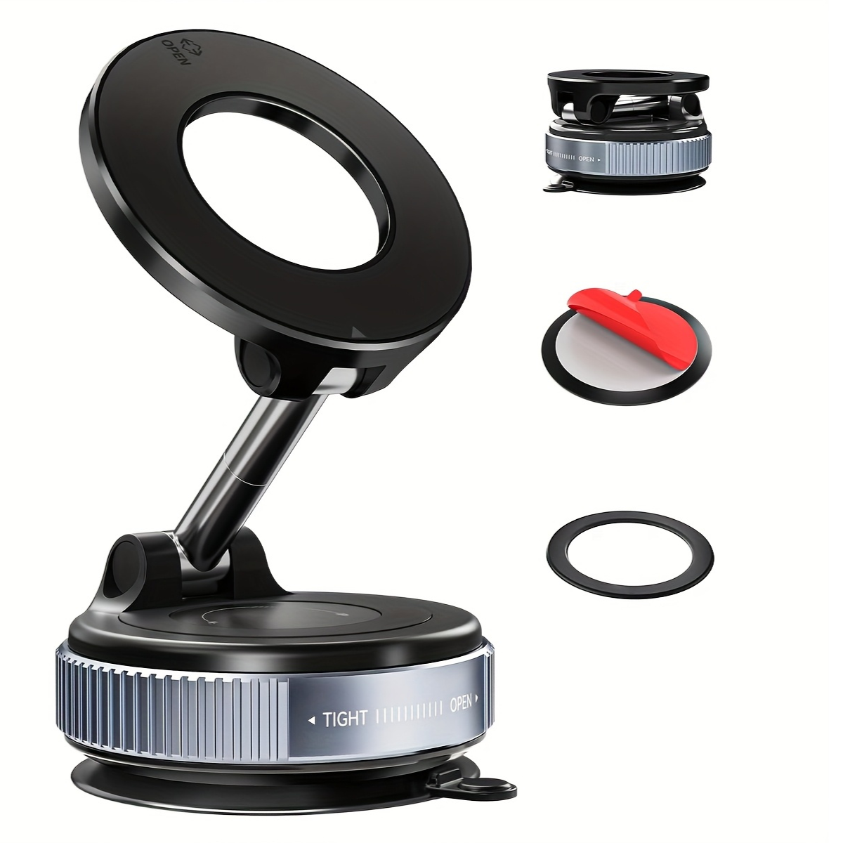 OEM K007 Alloy Folding Strong Magnet Magnetic Phone Holder for Car Desk Wall | Universal Vacuum Suct