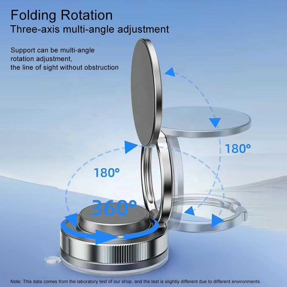 360° Rotation Vacuum Suction Cup Foldable Magnetic Car Phone Holder - Universal Mobile Phone Mount f